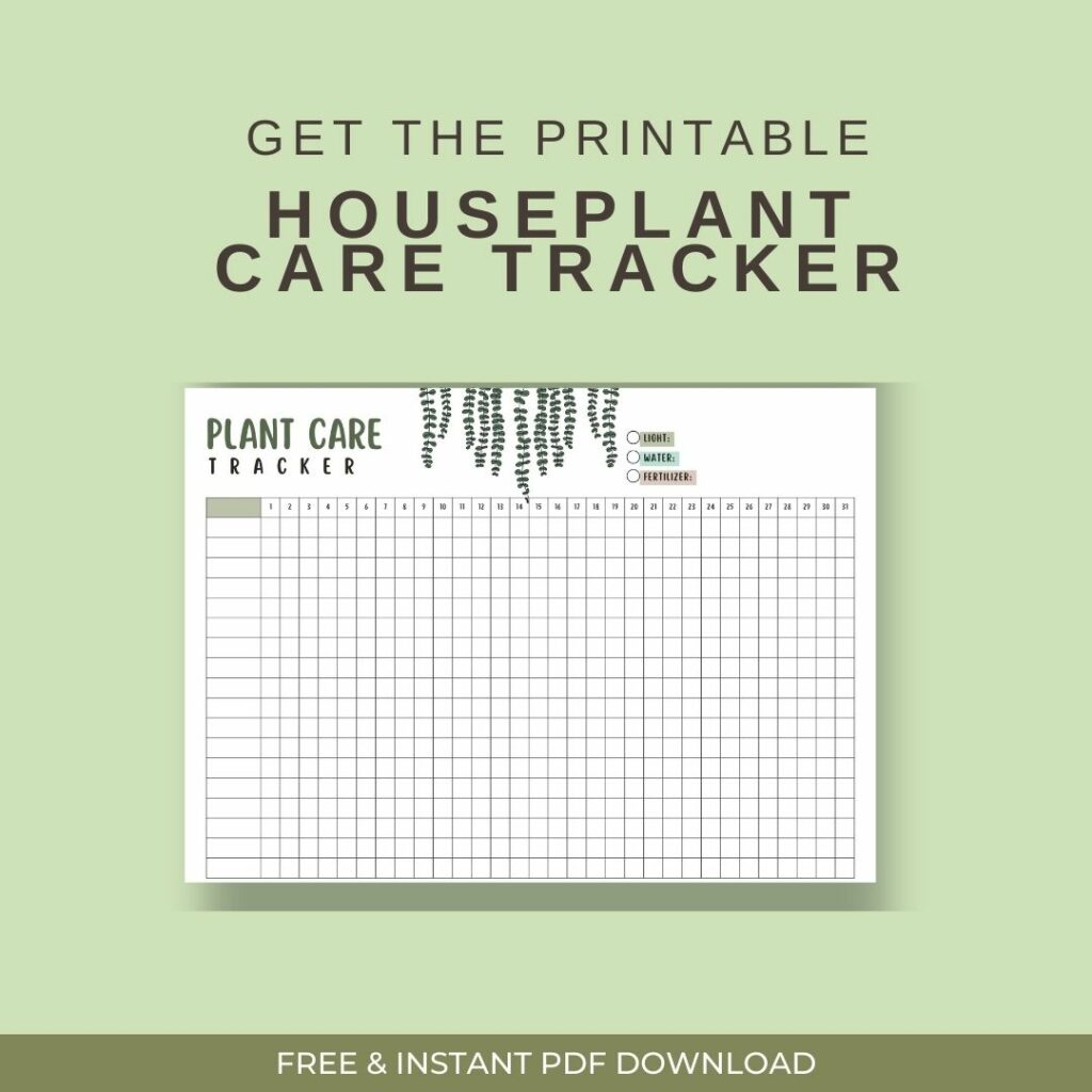 printable houseplant care tracker