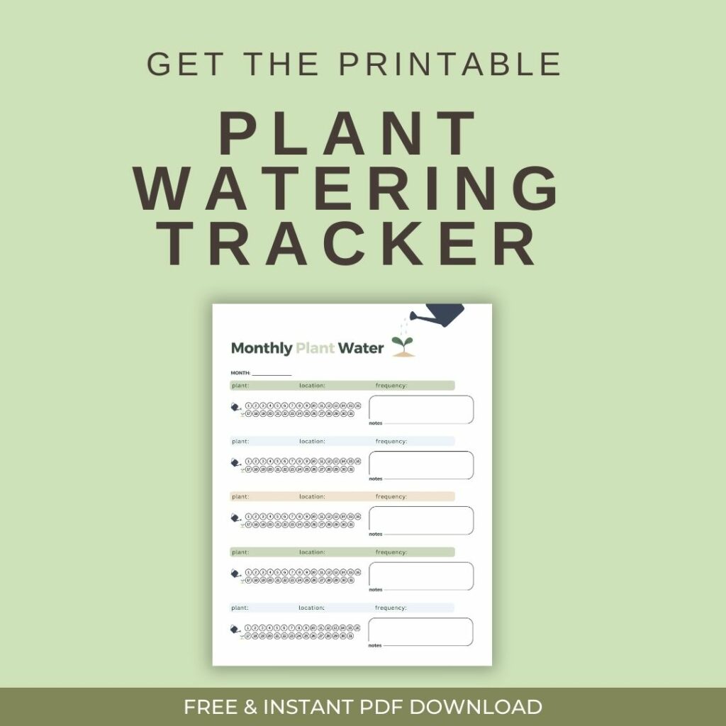 printable plant watering tracker